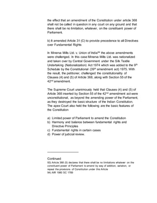 Basic structure of indian constituion(1) | DOCX
