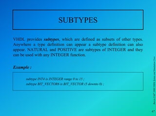 Subtype Definition Basic structures in vhdl | PDF