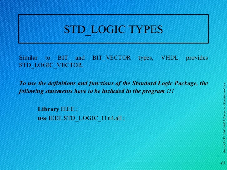 Basic structures in vhdl