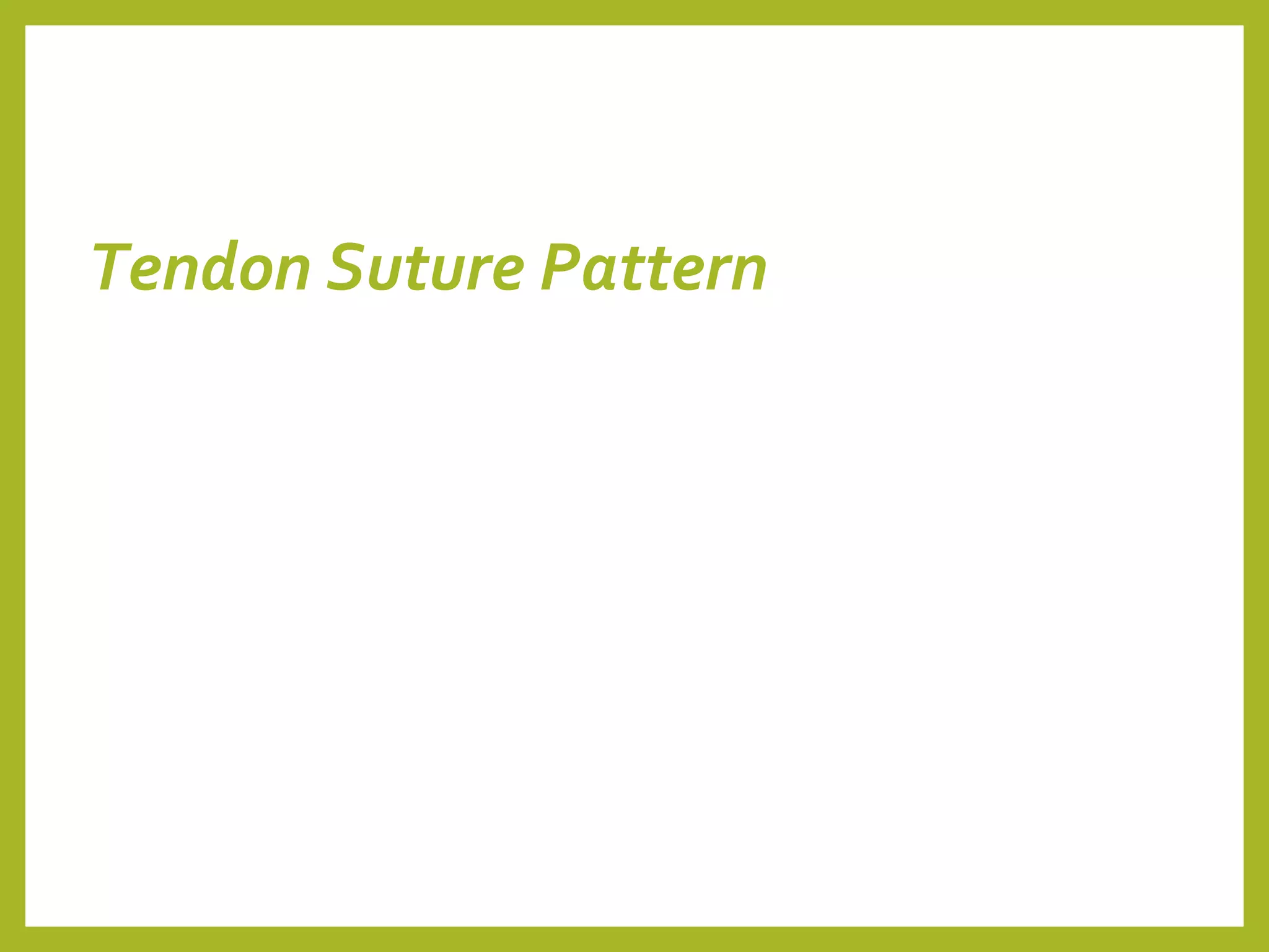 Tendon Suture Pattern
 