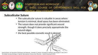 Subcuticular Stitch R BASIC SUTURING TECHNIQUE.................. | PPTX