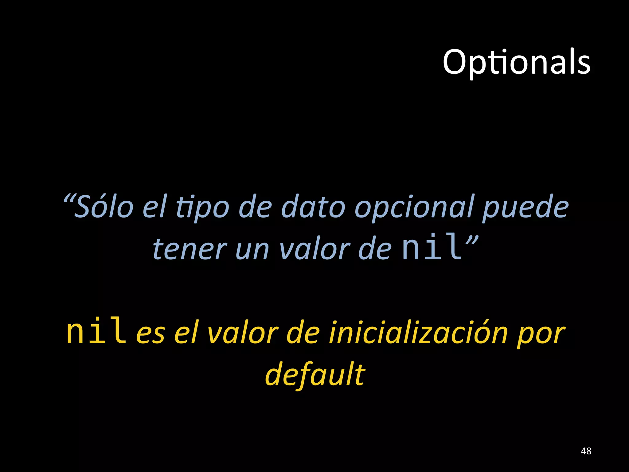 let edad ✗!
let edad: Int ✗!
#
!
!
Constantes#
error: type annotation missing in
pattern!
!
error: 'let' declarations require an
initializer expression!
29#
 