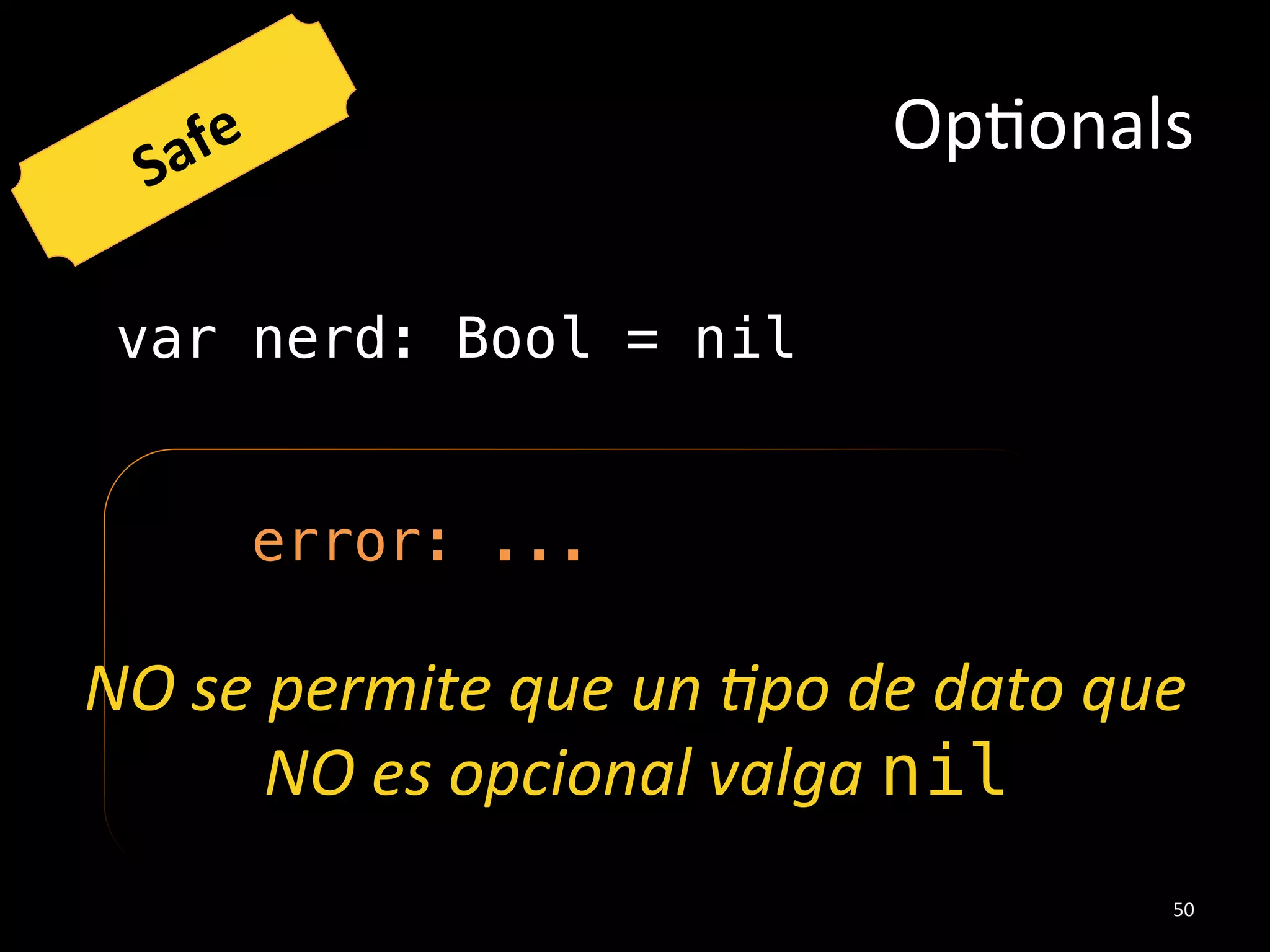 let edad = 15 ✔ !
#
!
!
Constantes#
31#
No&olvides:&
1)  Inicializar&constante&con&un&valor&
 