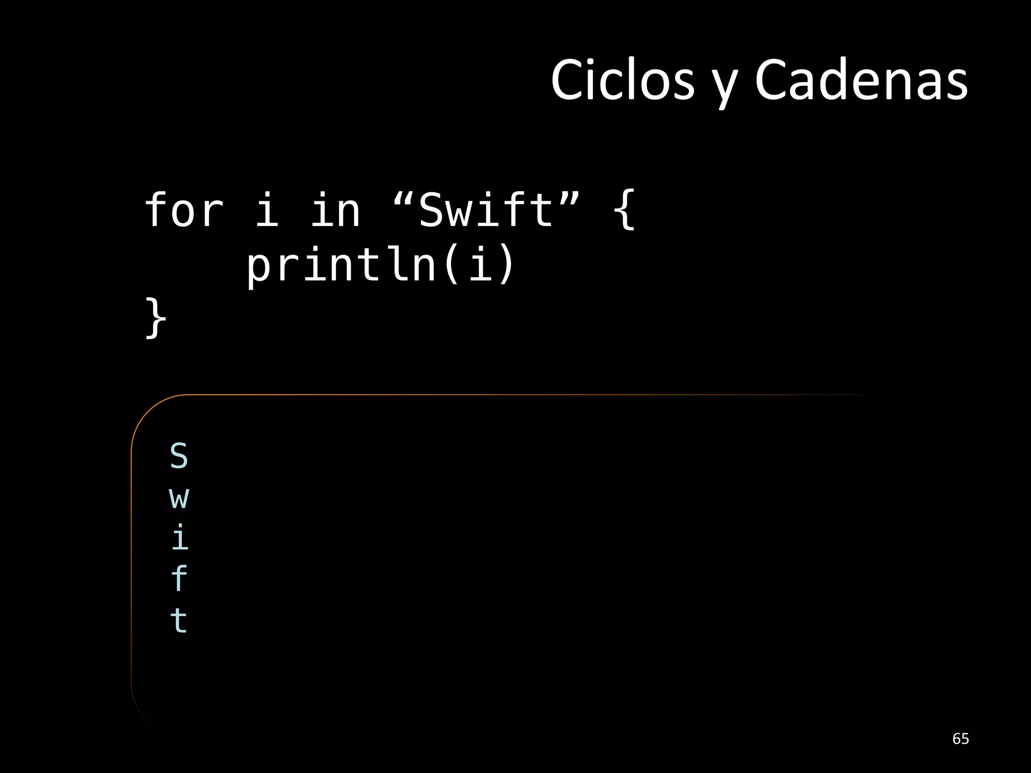OpJonals#
Incluyendo&los&datos&primi/vos&
var nombre: String? = ""!
!
var nerd: Bool? = true!
!
47#
 