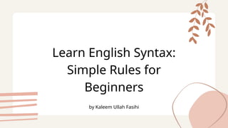 Master English Syntax: Fundamental Rules for 5th Graders | PPTX