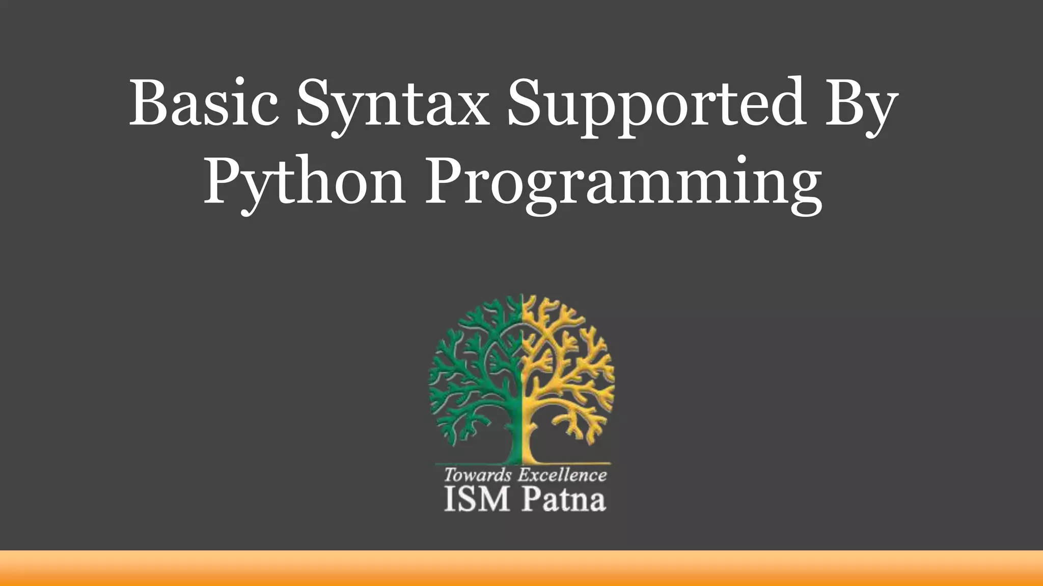 Basic syntax supported by python