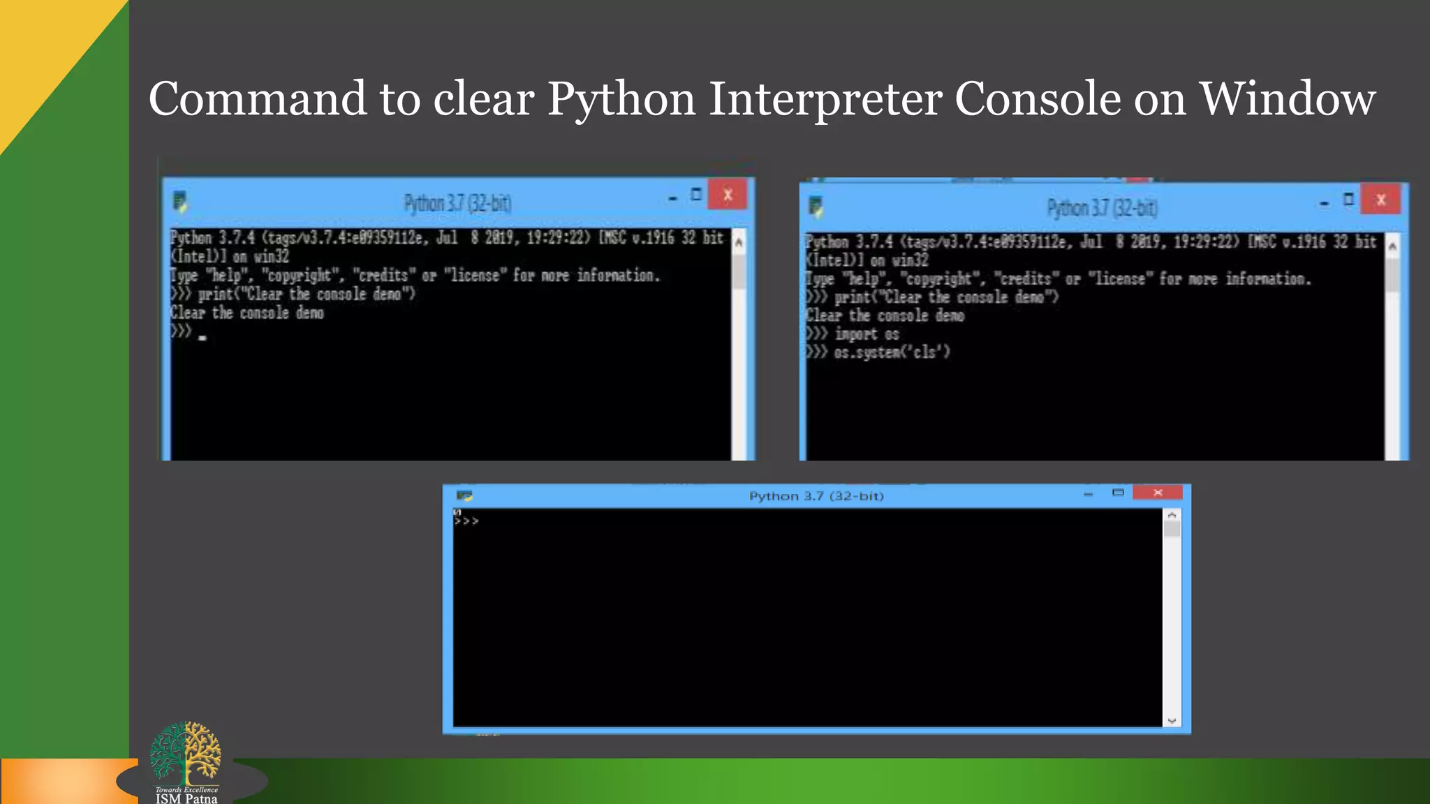 Basic syntax supported by python
