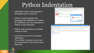 Basic syntax supported by python | PPT