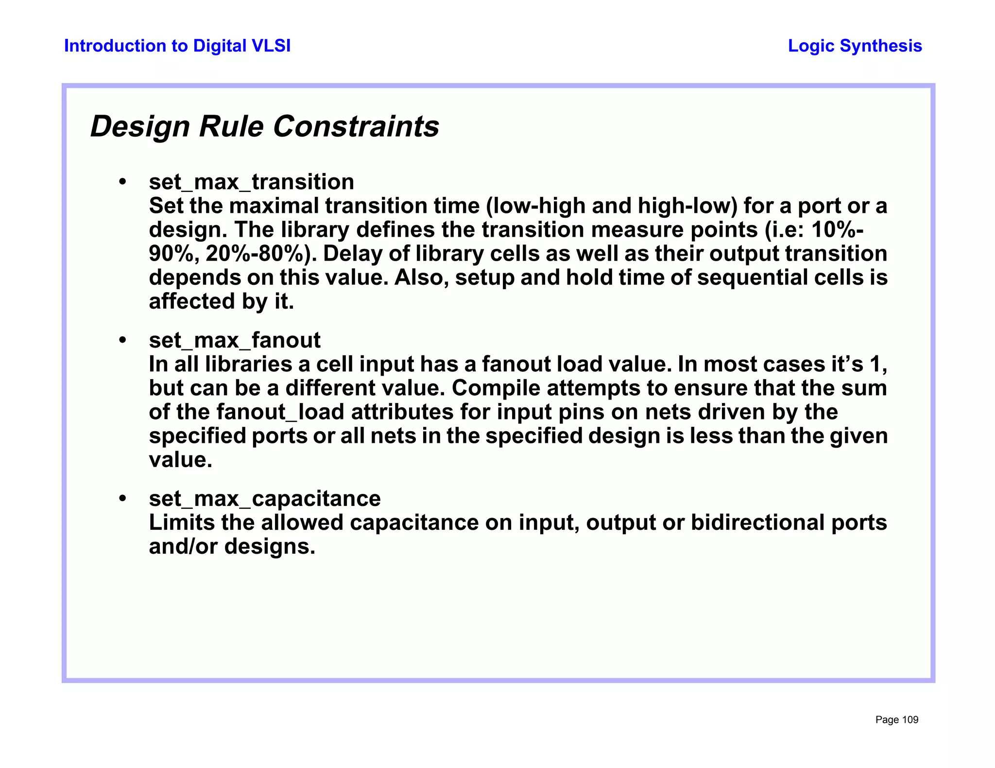 Basic synthesis flow and commands in digital VLSI | PPT