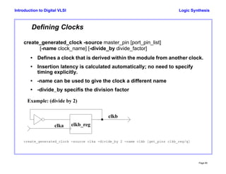 Basic synthesis flow and commands in digital VLSI | PPT