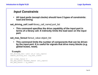 Basic synthesis flow and commands in digital VLSI | PPT