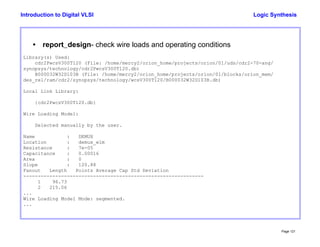 Basic synthesis flow and commands in digital VLSI | PPT