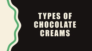 TYPES OF
CHOCOLATE
CREAMS
 
