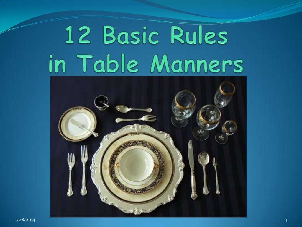 Basic table manners