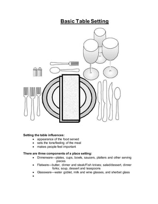 Basic table setting | PDF