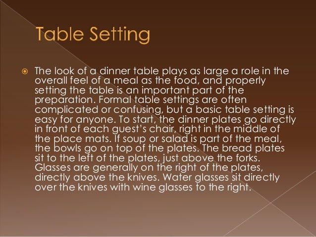Basic Table Setting Etiquette Basic Table Setting Etiquette