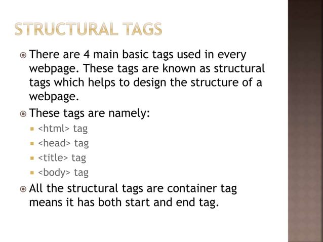 Basic tags in html | PPTX | Web Design and HTML | Internet