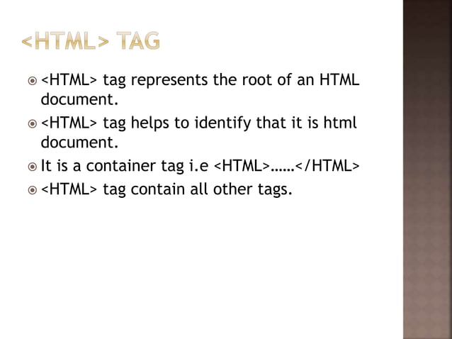 Basic tags in html | PPTX | Web Design and HTML | Internet