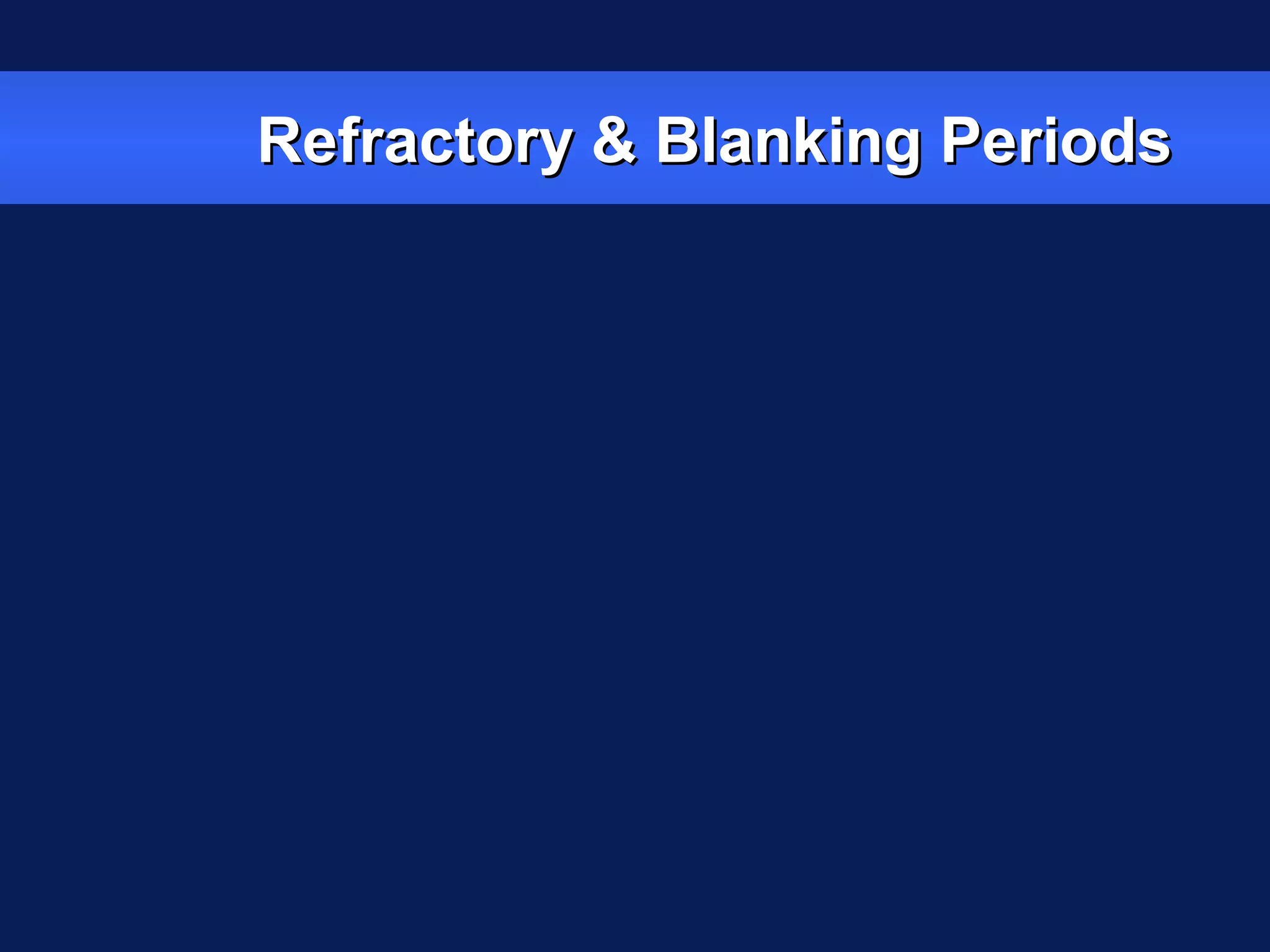 Refractory & Blanking PeriodsRefractory & Blanking Periods
 