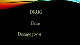 DRUG
Dose
Dosage form