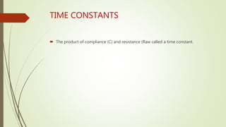TIME CONSTANTS
 The product of compliance (C) and resistance (Raw called a time constant.
 