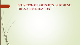 DEFINITION OF PRESSURES IN POSITIVE
PRESSURE VENTILATION
 