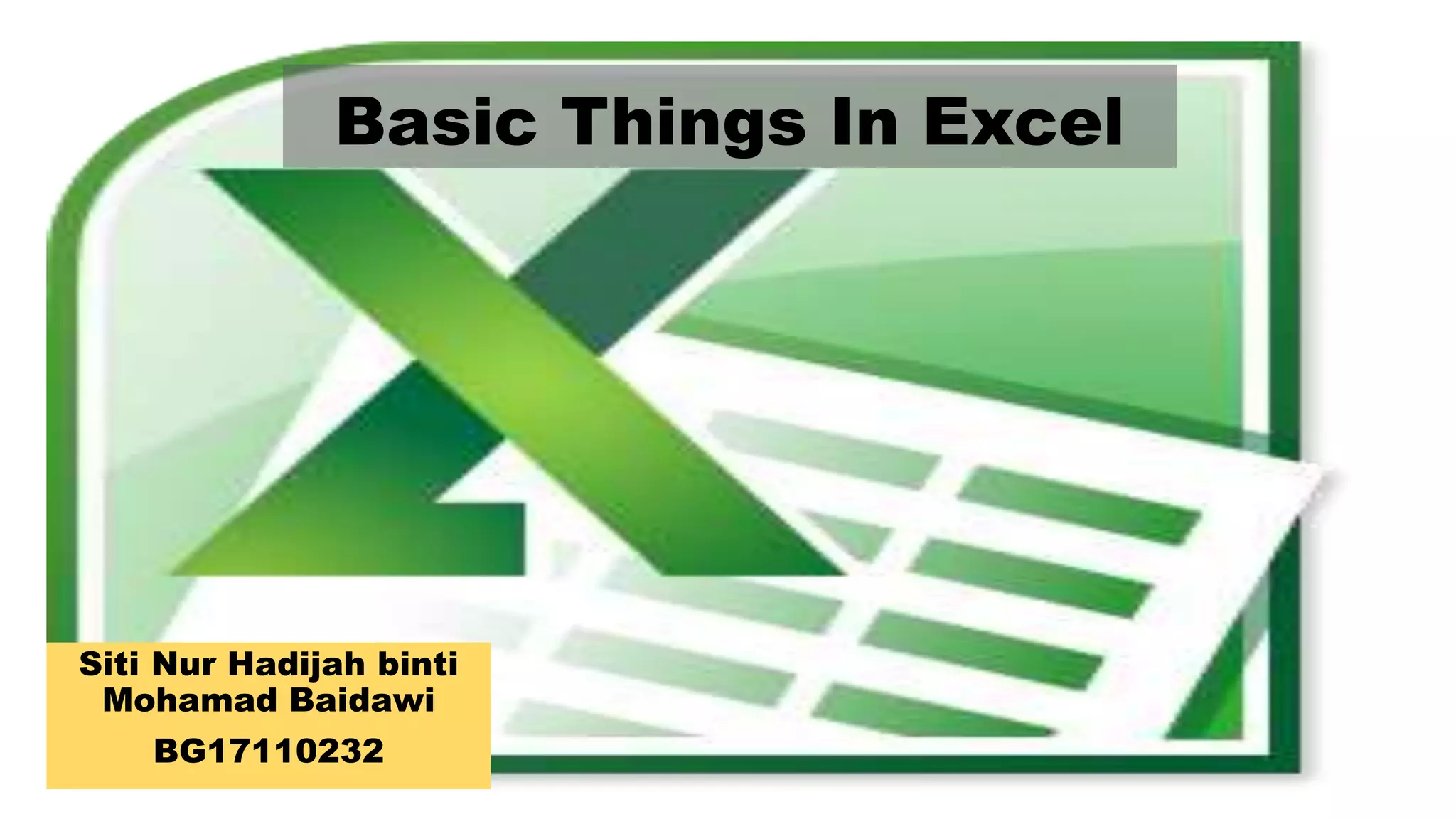 Basic things in excel | PPTX