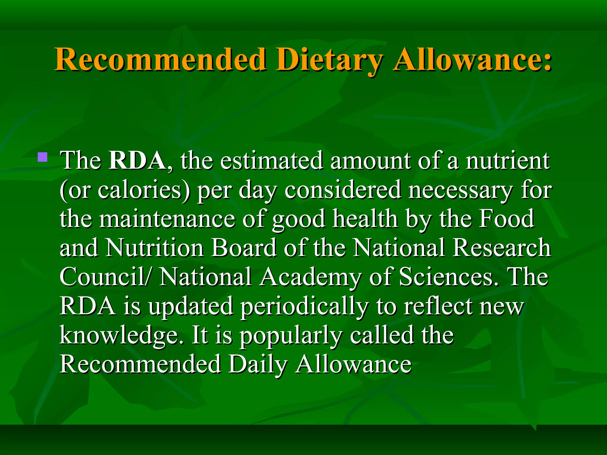 Basic tools in nutrition | PPT
