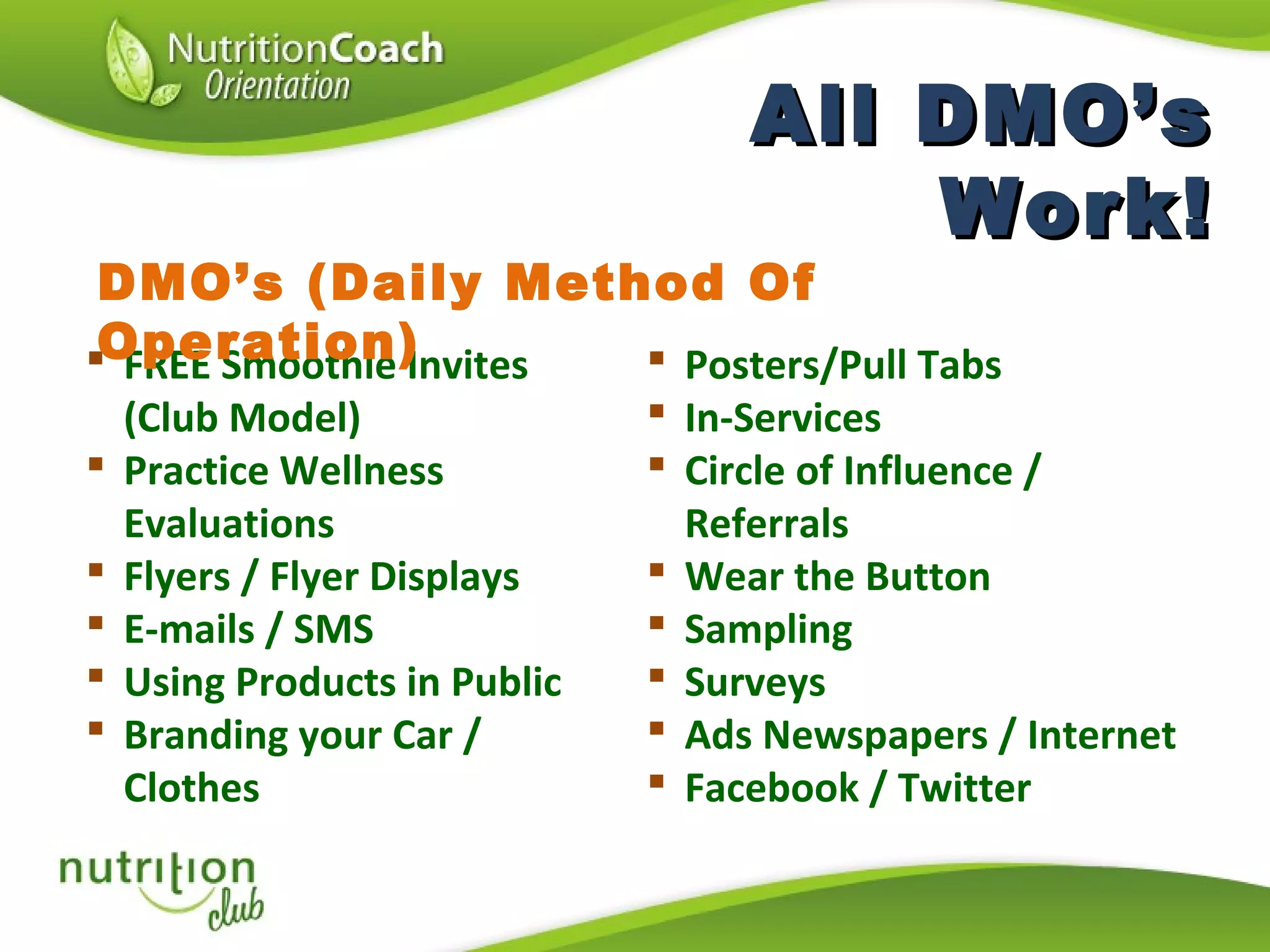 Dmo Program Basic training 2013 | PPT