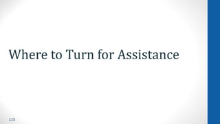 115
Where to Turn for Assistance
 