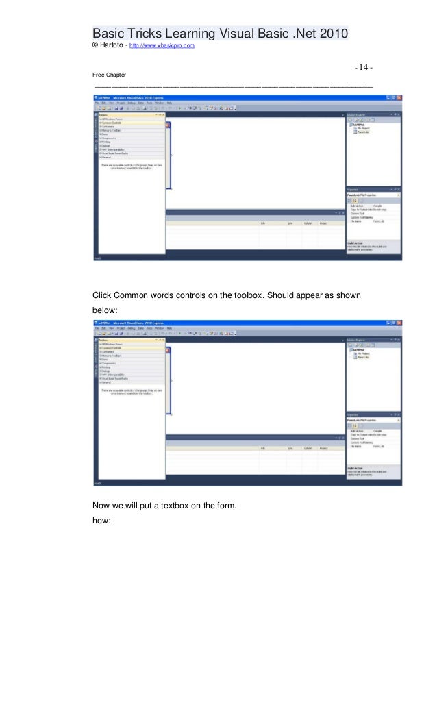 Basic Tricks Learning Visual Basic Net 2010 - 