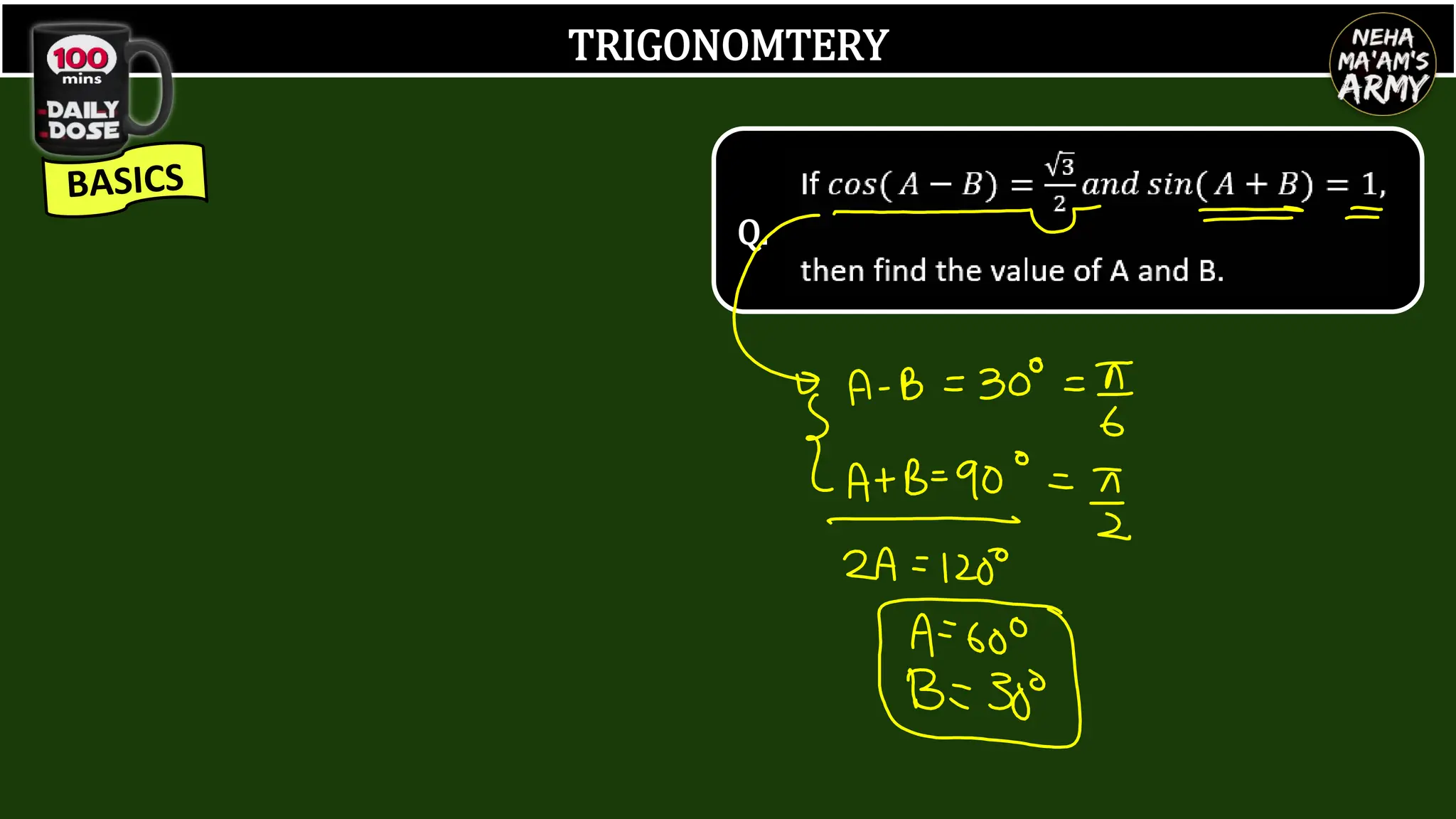 TRIGONOMTERY
Q.
 
