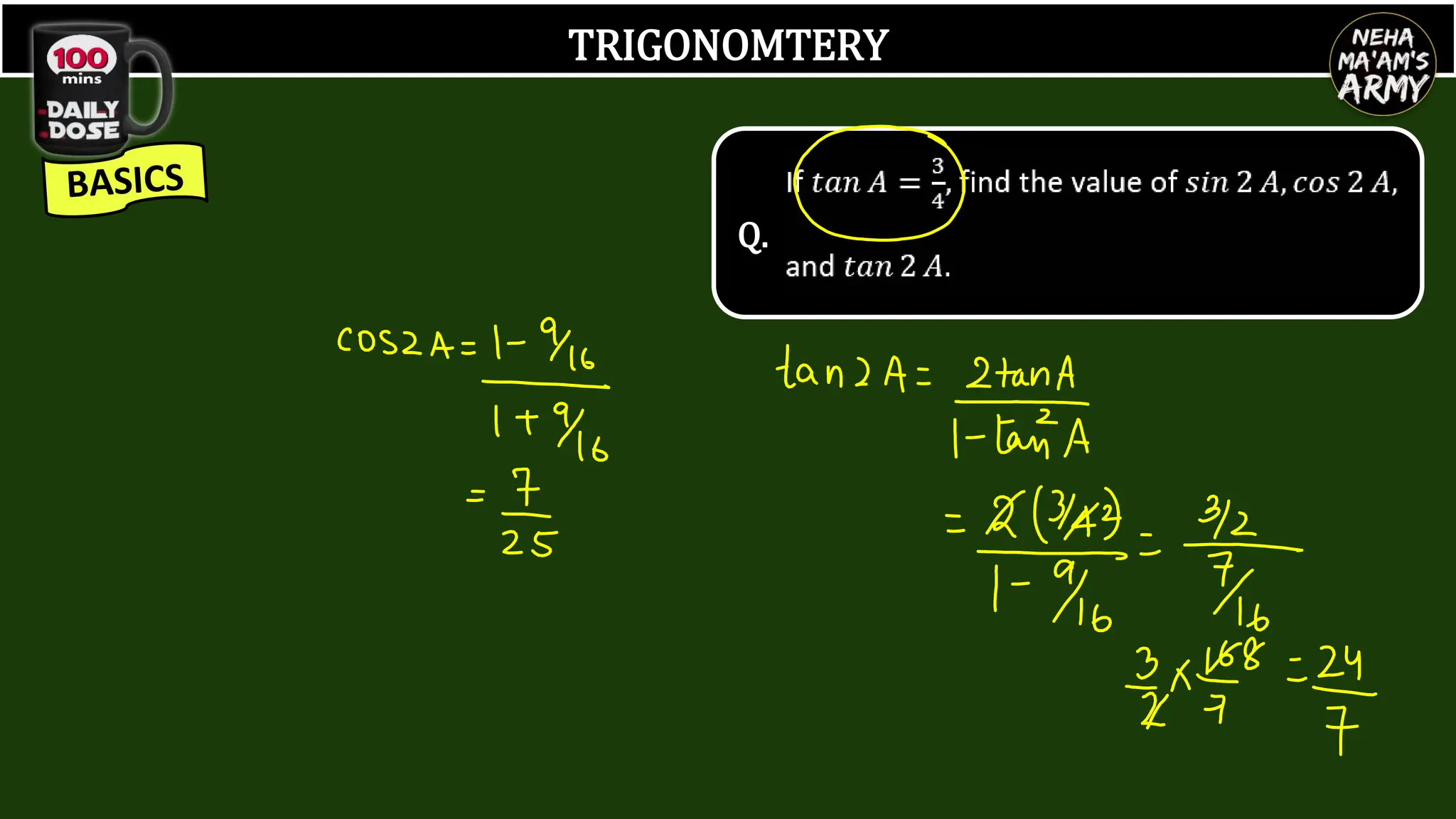 TRIGONOMTERY
Q.
 