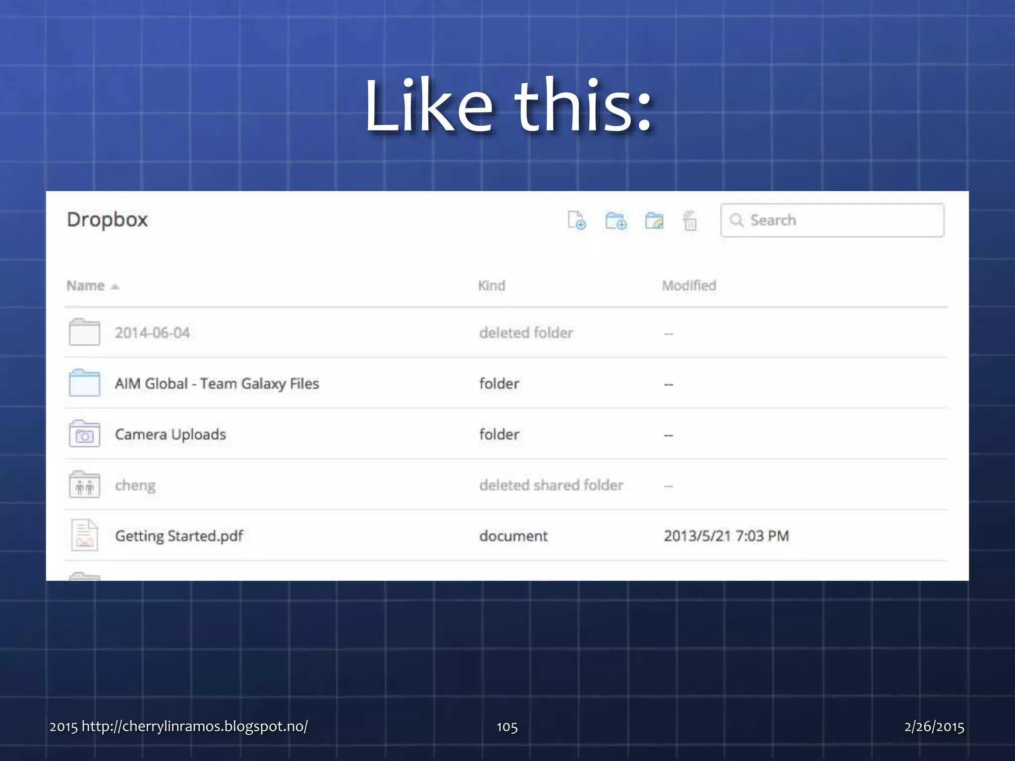 Like this:
2015 http://cherrylinramos.blogspot.no/ 105 2/26/2015
 