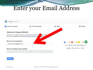 Enter your Email Address
2/26/2015 http://cherrylinramos.blogspot.no/
 