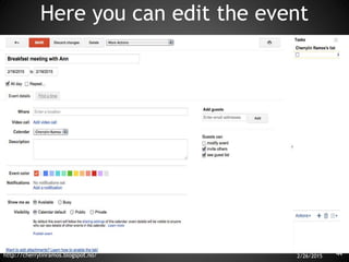 Basic tutorial how to use google calendar | PPTX