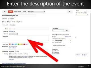 Basic tutorial how to use google calendar | PPTX