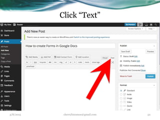 Click “Text”
3/8/2015 cherrylinramos@gmail.com 52
 