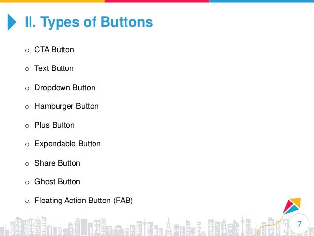 Basic types of buttons in user interfaces