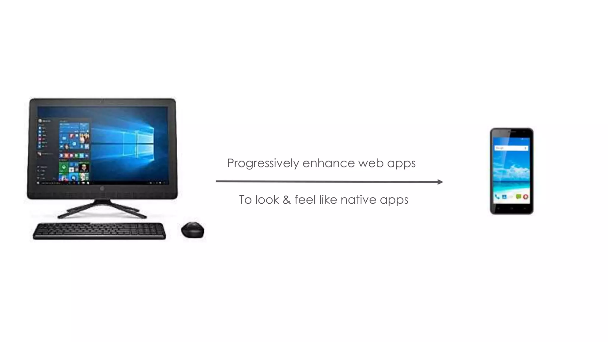 Progressively enhance web apps
To look & feel like native apps
 