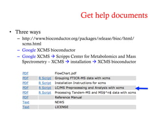 Xcms Camera Basic use of xcms | PDF