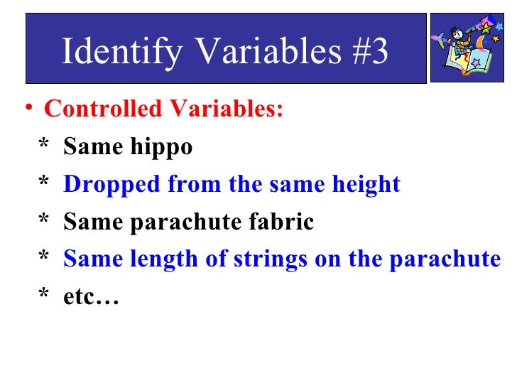 identify the controls and variables