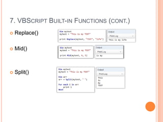 Basic vbscript for qtp | PPT