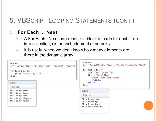 Basic vbscript for qtp