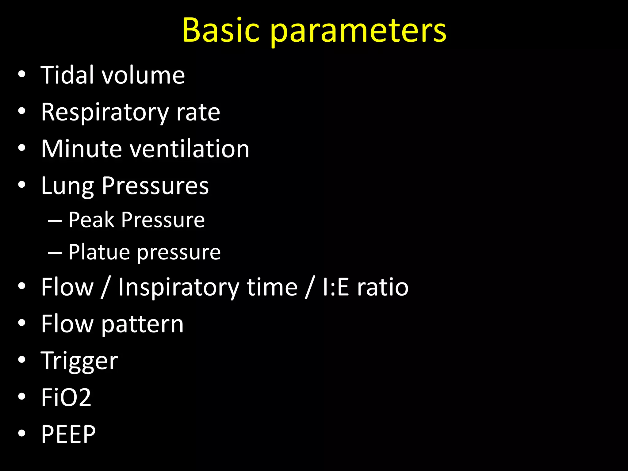 Basic ventilatory parameters
