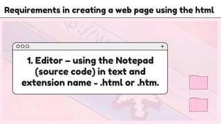 Basic Web Page Creation.pptx | Web Design and HTML | Internet