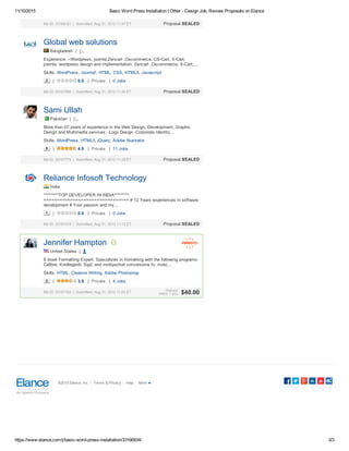 Basic word press installation   other   design job
