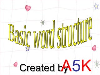 Basic word structure Created by A 5 K 