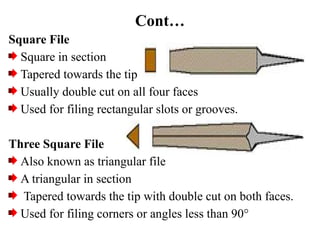 Three Square File Engineering basic workshop for mechanical engineering | PPTX