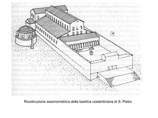 Ricostruzione assonometrica della basilica costantiniana di S. Pietro
 